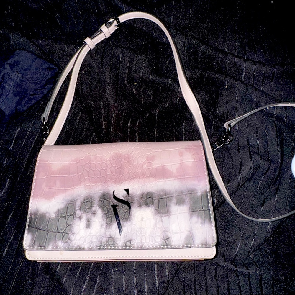 Women's Pink Croc-Embossed Shoulder Bag by Unbranded